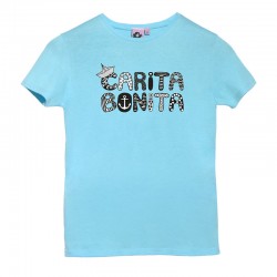 Camiseta manga corta azulita diseño letras marineras