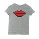Camiseta manga corta gris con el beso