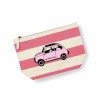 Estuche / Neceser rayas y coche Rosa