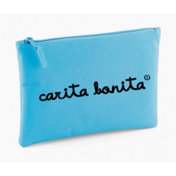 Estuche color azul letras Carita Bonita negras