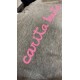 camiseta Infantil gris con letras purpurina en rosa