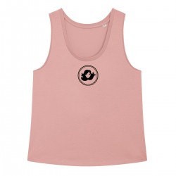 Camiseta tirantes algodon organico Rosa cara carita bonita circulo