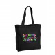 Totebag grande Negra " Me gusta un festival, me gustas tú "