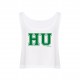 Camiseta boxy tirantes blanca hu verde