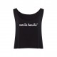 Camiseta boxy tirantes blanca letras negras