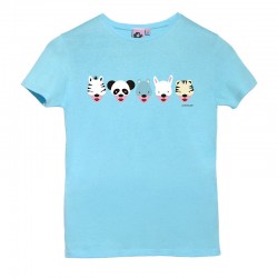 Camiseta manga corta para bebé diseño caretas