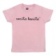 Camiseta manga corta para niños en colores diseño letras de carita bonita negras