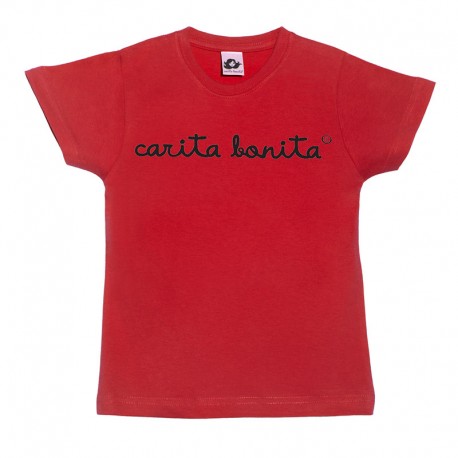 colchón La risa Fiesta Camiseta manga corta para niños en colores diseño letras de carita bonita  negras