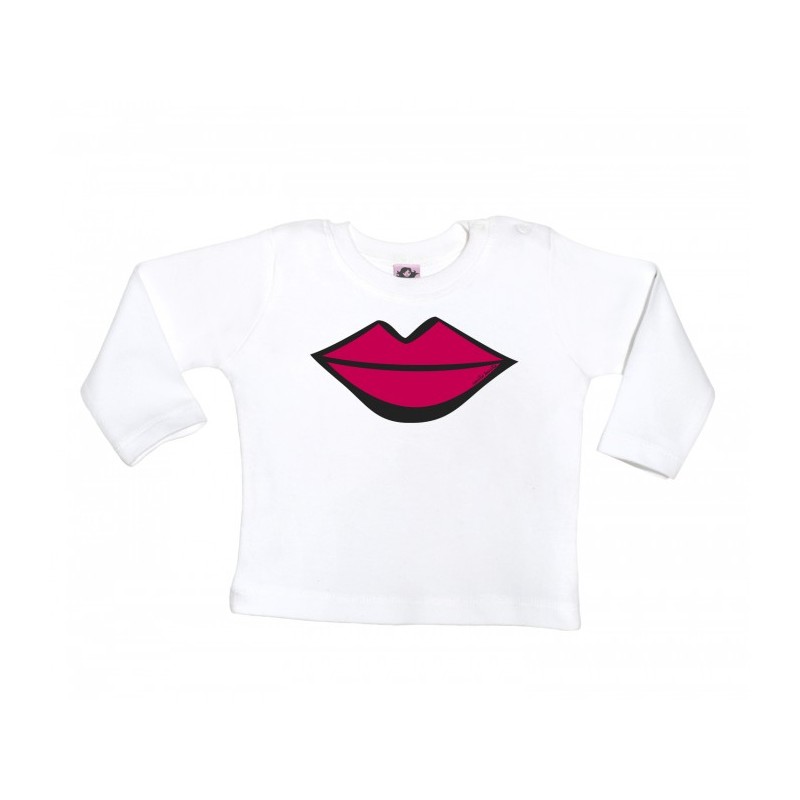 Camiseta manga larga para blanca diseño el beso