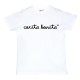 Camiseta manga corta blanca letras de carita bonita negras