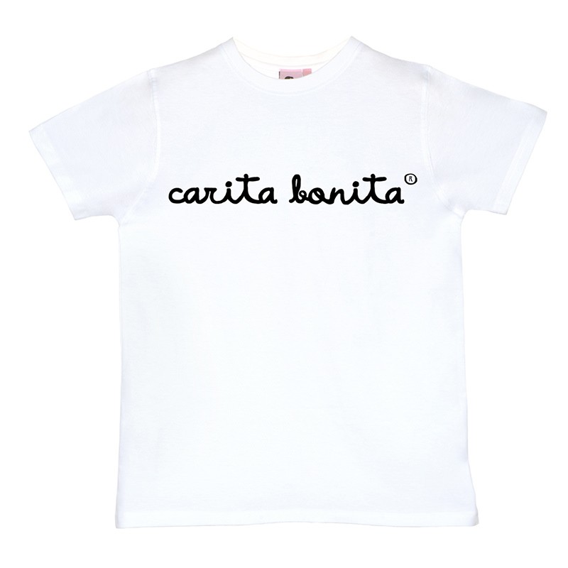 Camiseta manga corta blanca letras negras de bonita
