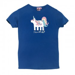 Camiseta manga corta azulona diseño unicornio
