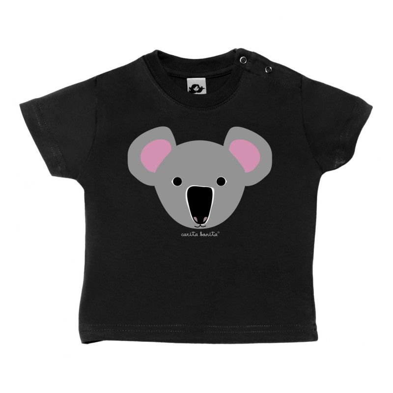 Incompatible recuperar Morgue Camiseta manga corta negra para bebé diseño Koala