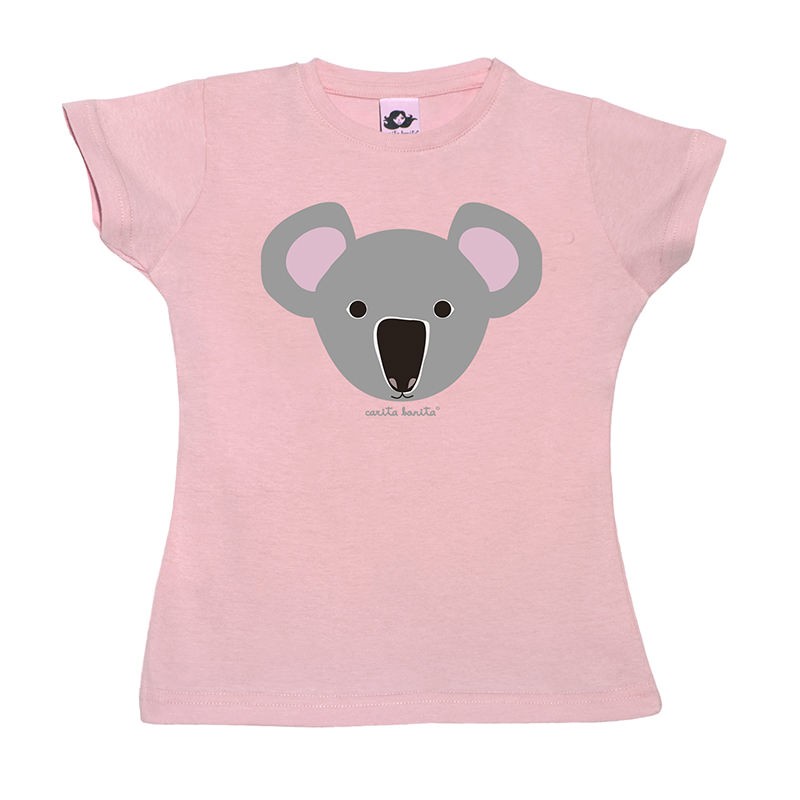 Camiseta manga corta niñas negra diseño Koala