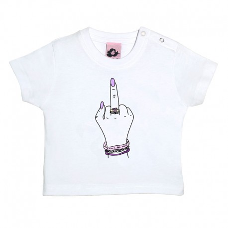 Camiseta manga corta blanca para bebé colección Vive y deja vivir