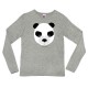 Camiseta manga larga GRIS mujer Oso panda